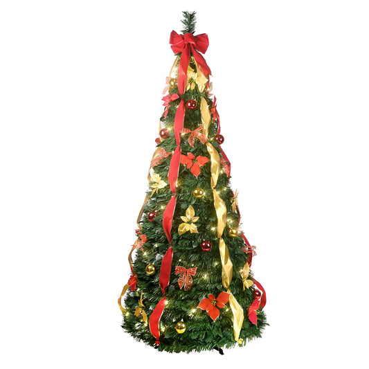 Bringstar Pop-up Christmas Tree Pre Decorated, Pull Up Xmas Tree 6/7.5FT