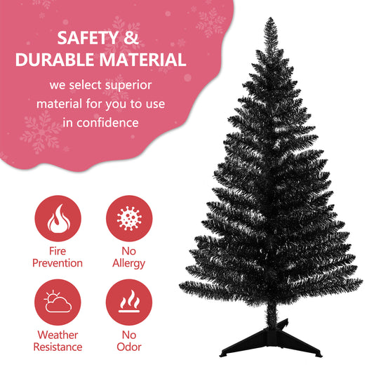 Bringstar Black Halloween Tree 4FT with Lights, Bringstar Small Artificial Christmas Trees