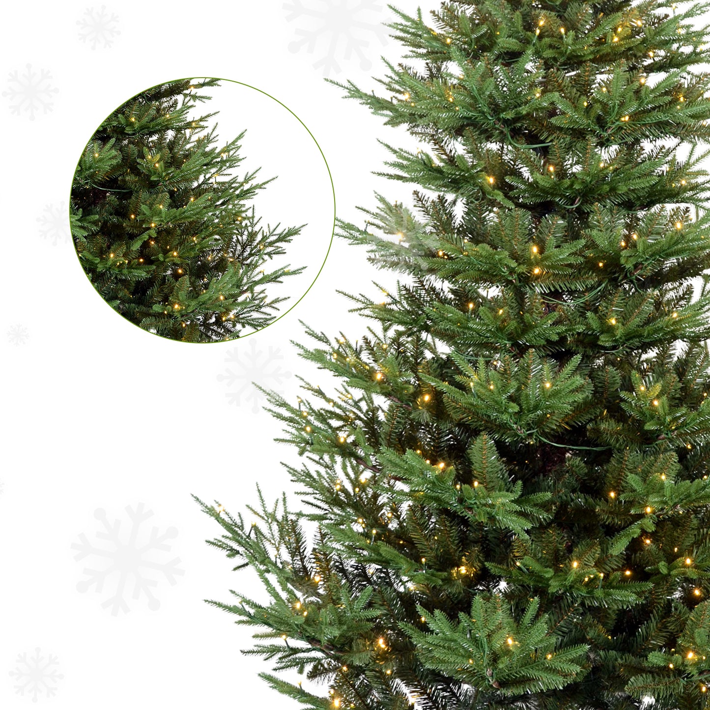 Bringstar 4.5ft/6ft/7.5ft/9ft Unlit Fir Christmas Tree w/1526 PE&PVC Mixed Branches, Artificial Xmas Tree Hinged