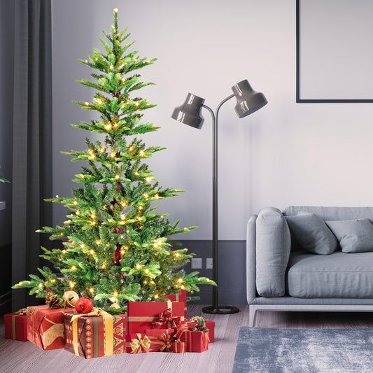Bringstar 4ft/5ft/6ft/7ft Christmas Tree, Prelit Artificial Tree, 298 Lifelike PE&PVC Mixed Tips, 100 Lights