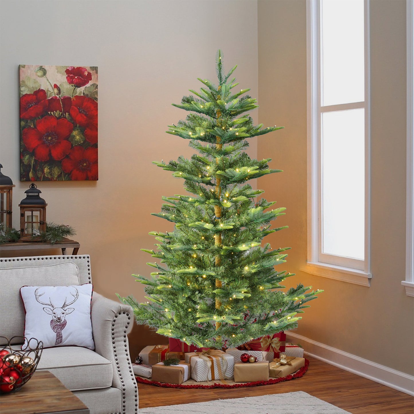Bringstar 5 Ft Pre-Lit Artificial Christmas Tree, Premium PE & PVC Mixed Branches, 602 Branch Tips with 320 LED Lights