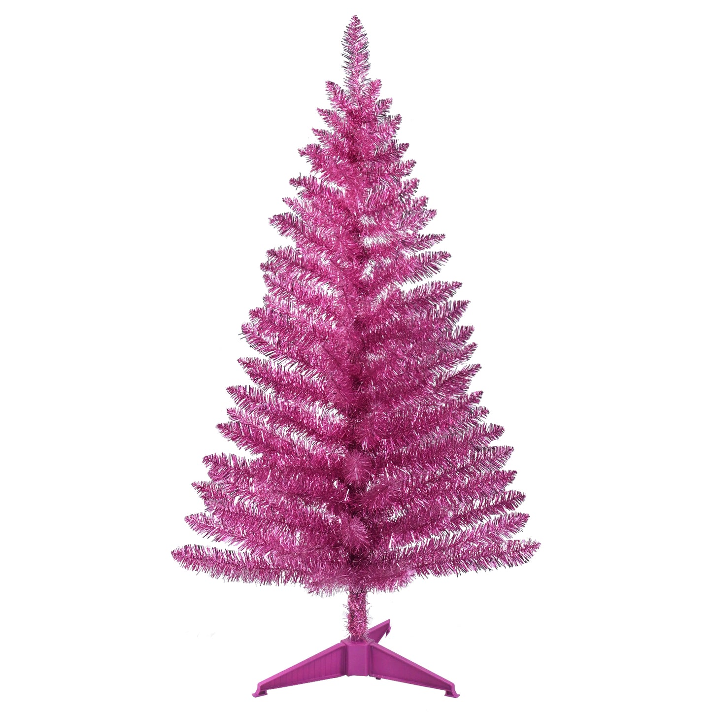Bringstar 4FT Pink Small Mini Christmas Tree with Lights, Artificial Xmas Tree for Indoor & Outdoor