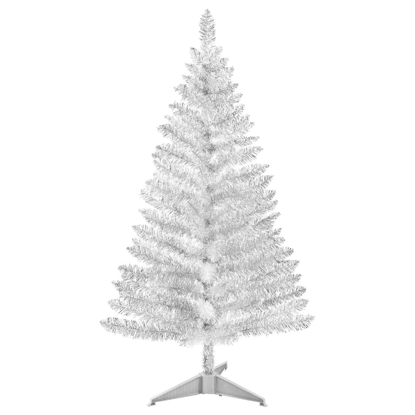 Bringstar 4FT Silver Small Christmas Tree with UL-listed Lights, Artificial Mini Xmas Tree for Holiday