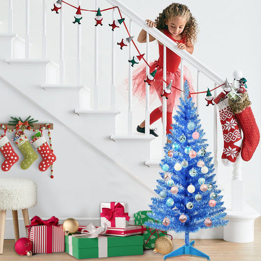 Bringstar 4FT Blue Small Christmas Tree with UL-listed Lights, Artificial Mini Xmas Tree for Holiday