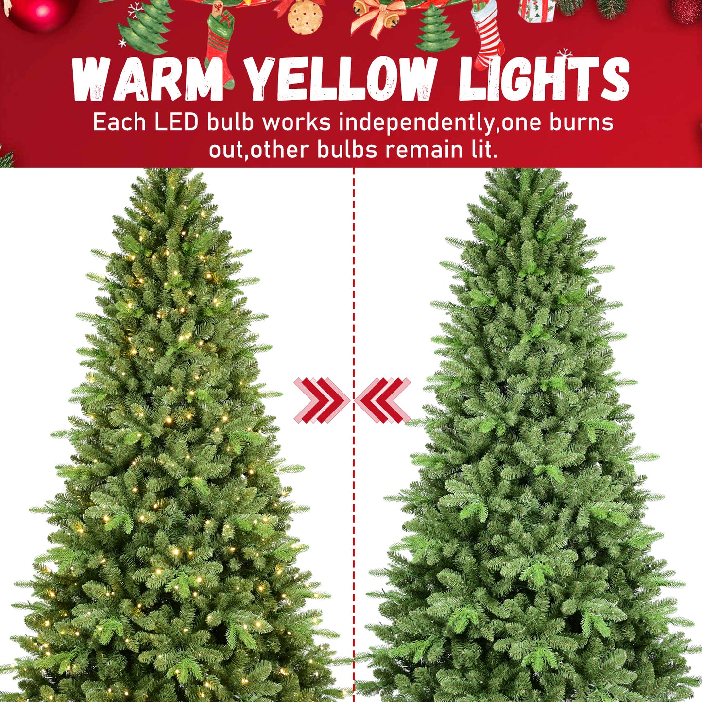 Bringstar 6ft Unlit Artificial Christmas Tree，Green Spruce Xmas Tree，Premium Memory Wire Hinged Xmas Tree with 1156 PE/PVC Realistic Branch Tips for Holiday
