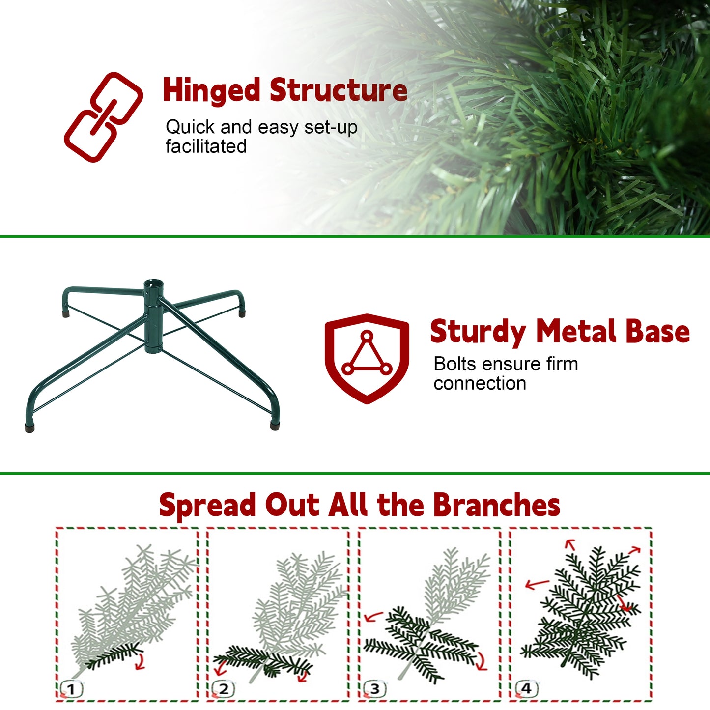 Bringstar  Unlit Pencil Christmas Tree, Artificial Slim Xmas Trees Green
