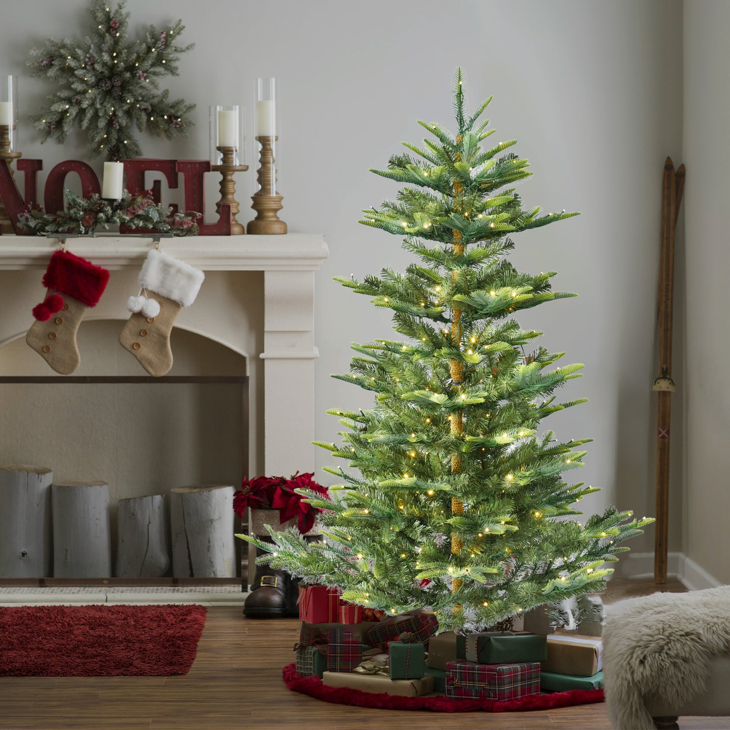 Bringstar 5 Ft Pre-Lit Artificial Christmas Tree, Premium PE & PVC Mixed Branches, 602 Branch Tips with 320 LED Lights