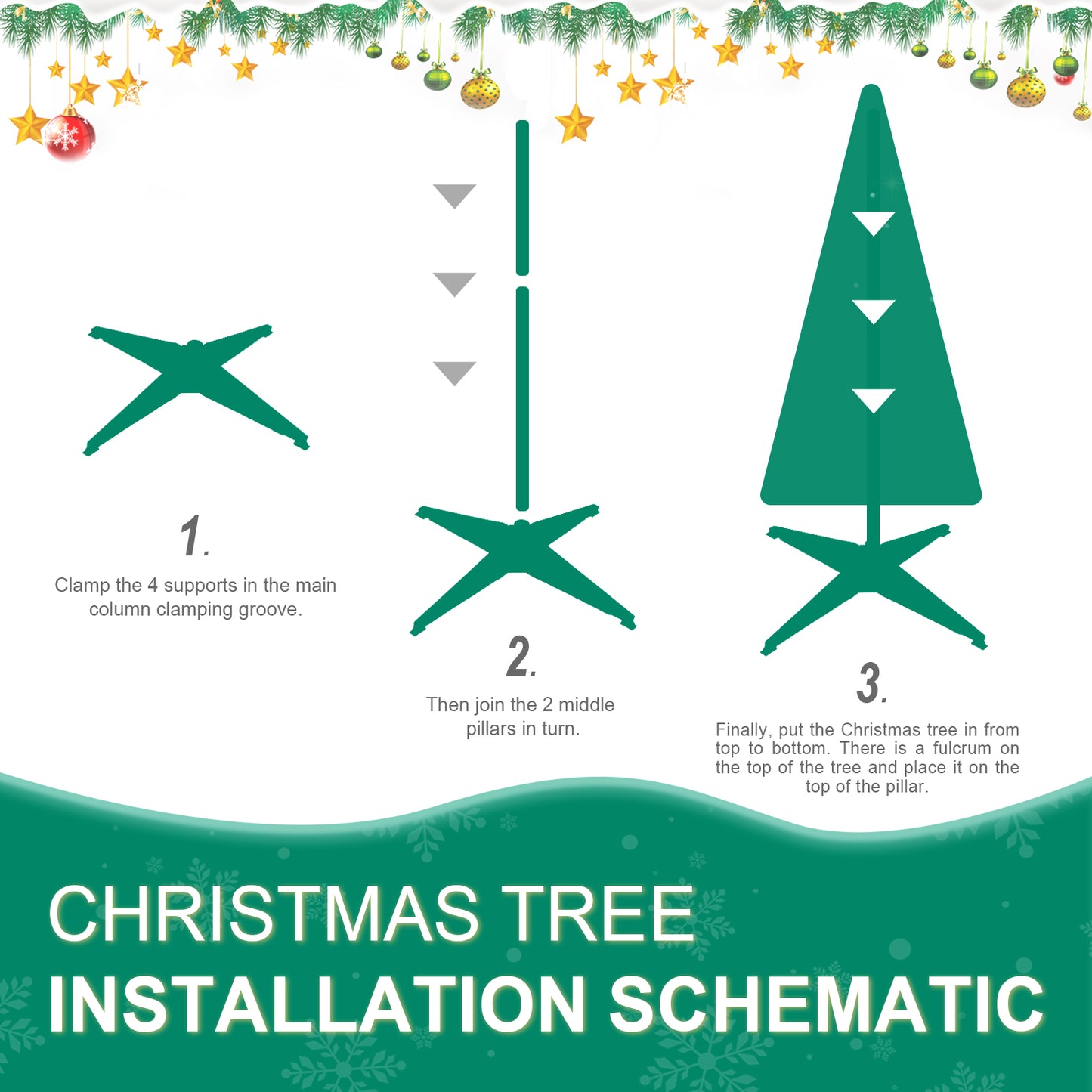 Bringstar 6ft Pop Up Christmas Tree Pre Decorated, Red Artificial Trees